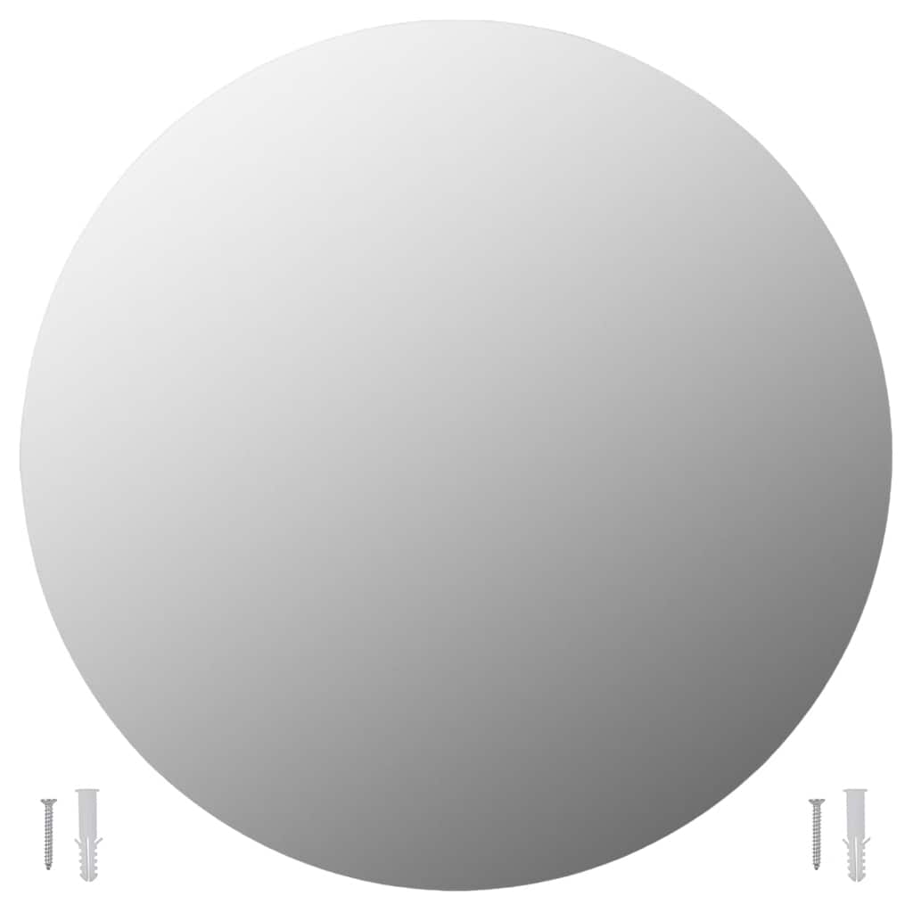 Round Wall Mirror with LED Lighting Glass
