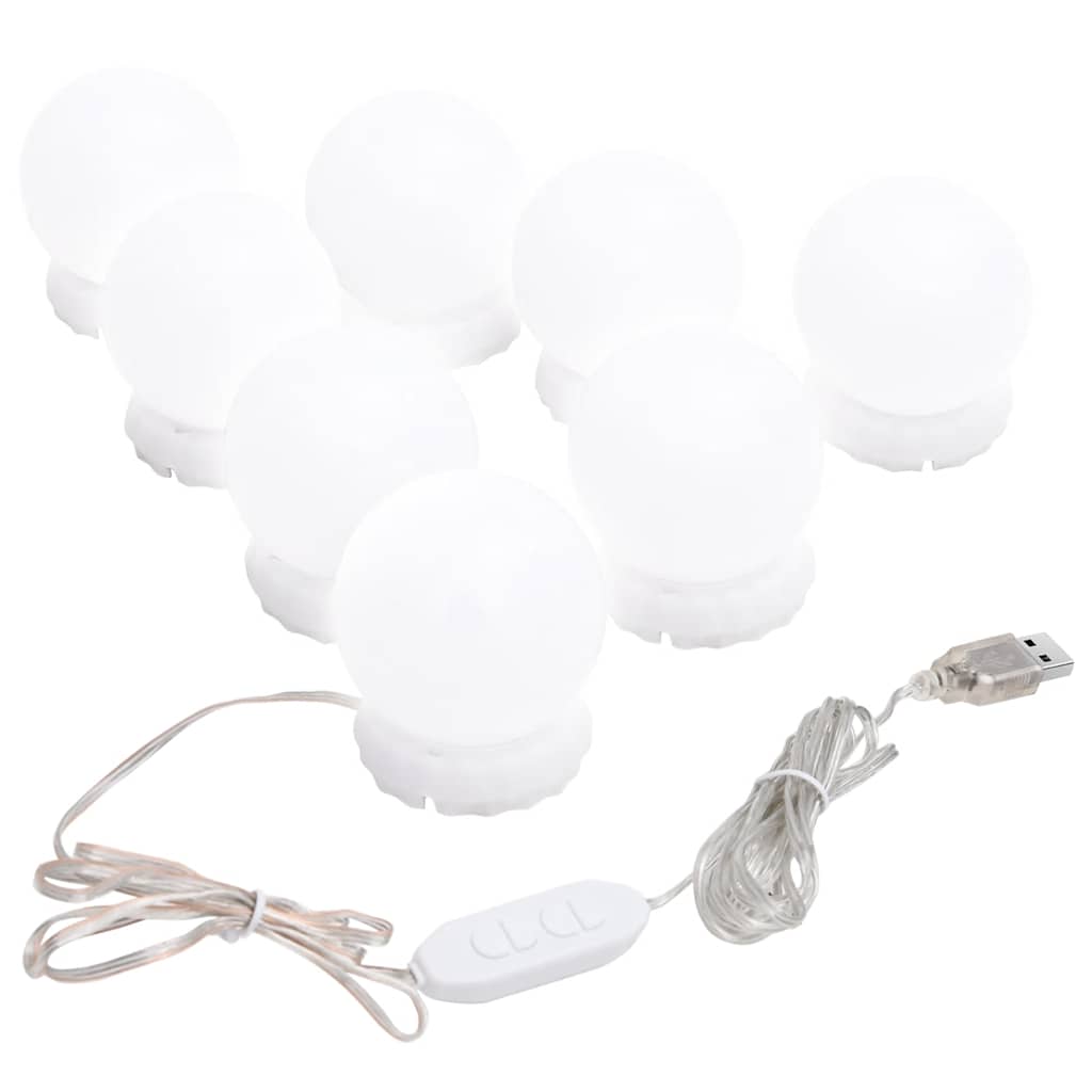 Wall Mirror with LED Lighting, Round Glass