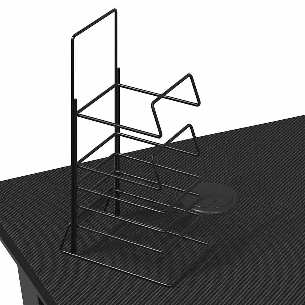 Gaming Desk with K-Shaped Legs Black 90x60x75 cm