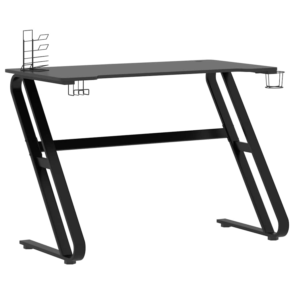 Bureau de gaming avec pieds en Z noir 110x60x75 cm