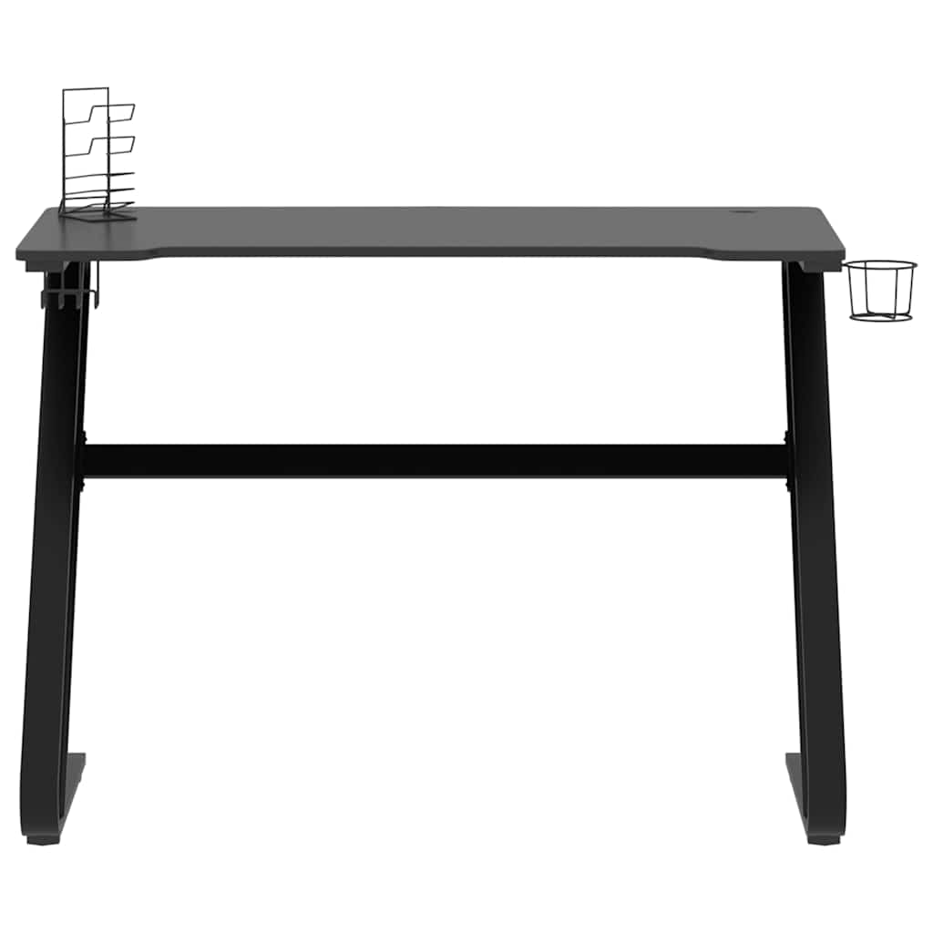 Bureau de gaming avec pieds en Z noir 110x60x75 cm