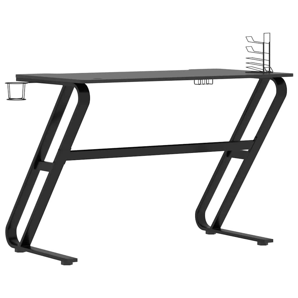 Bureau de gaming avec pieds en Z noir 110x60x75 cm