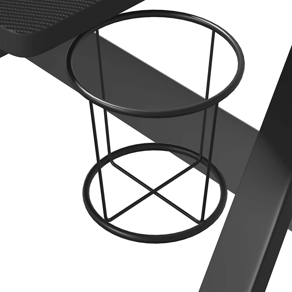 Bureau de gaming avec pieds en Z noir 110x60x75 cm