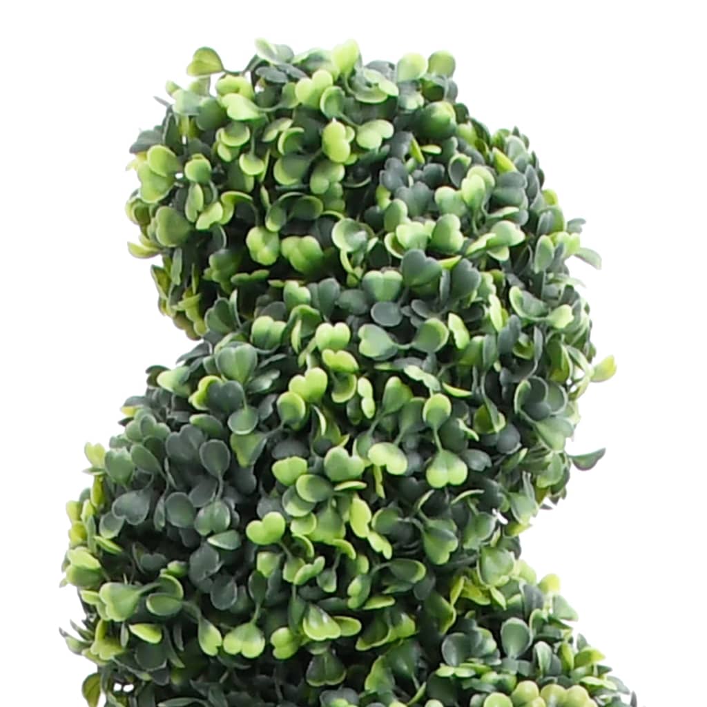 Buis artificiel en pot forme spirale vert 100 cm