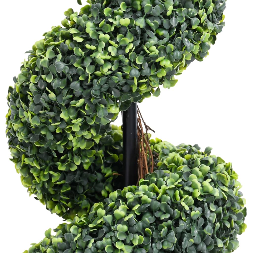 Buis artificiel en pot forme spirale vert 100 cm