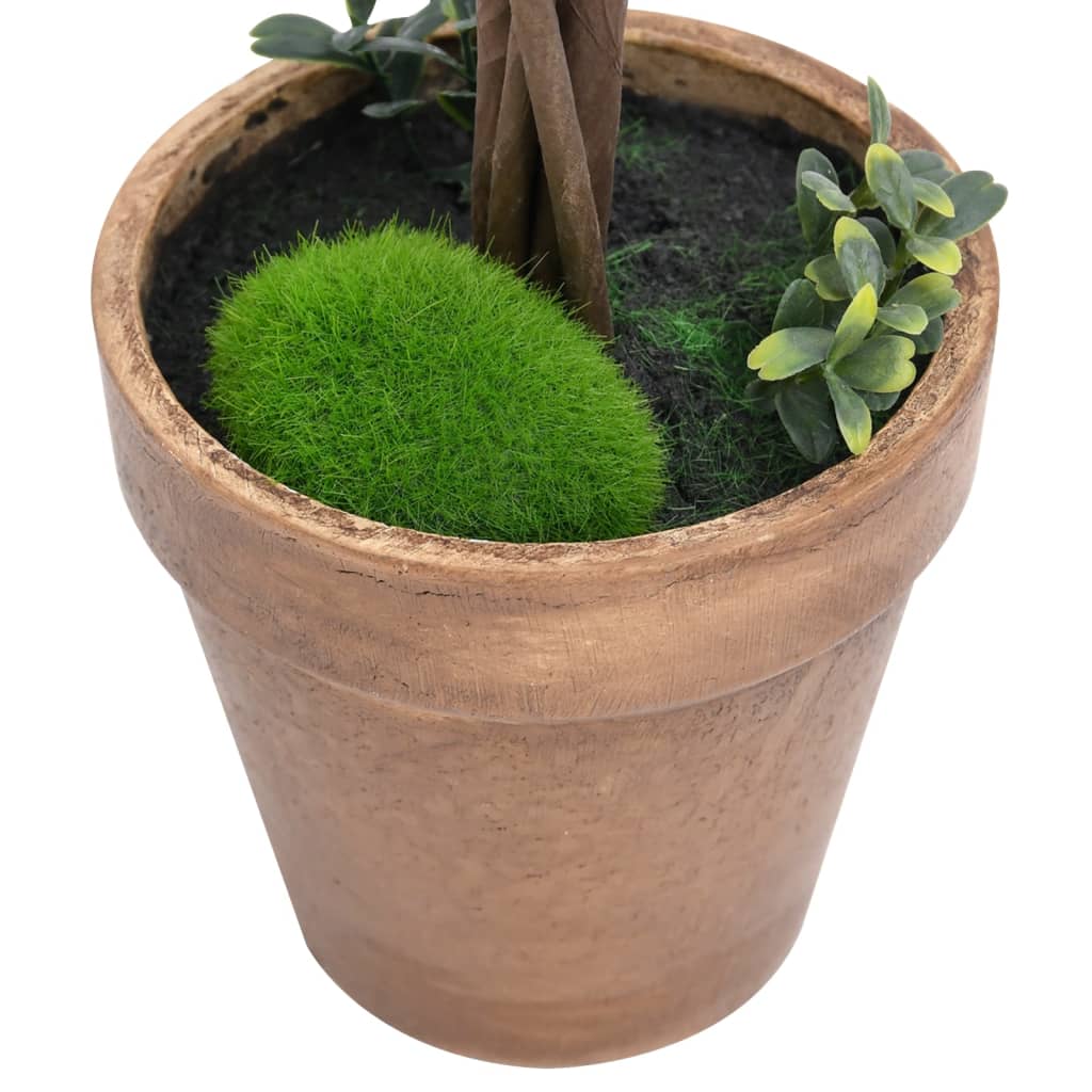 2 buis artificiels en pot, forme boule, verts, 33 cm