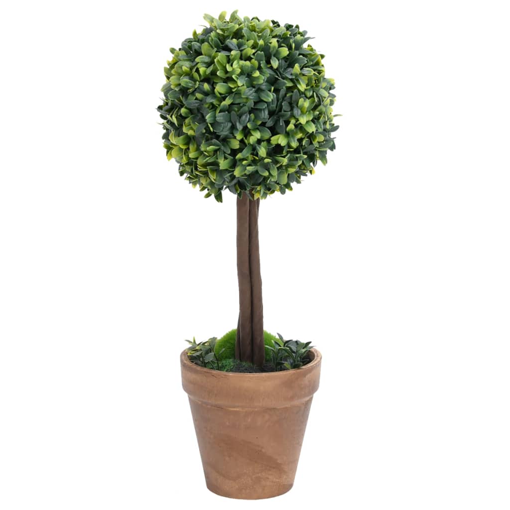 Artificial Boxwood Ball Topiary with Pot 2 pcs Green 41 cm