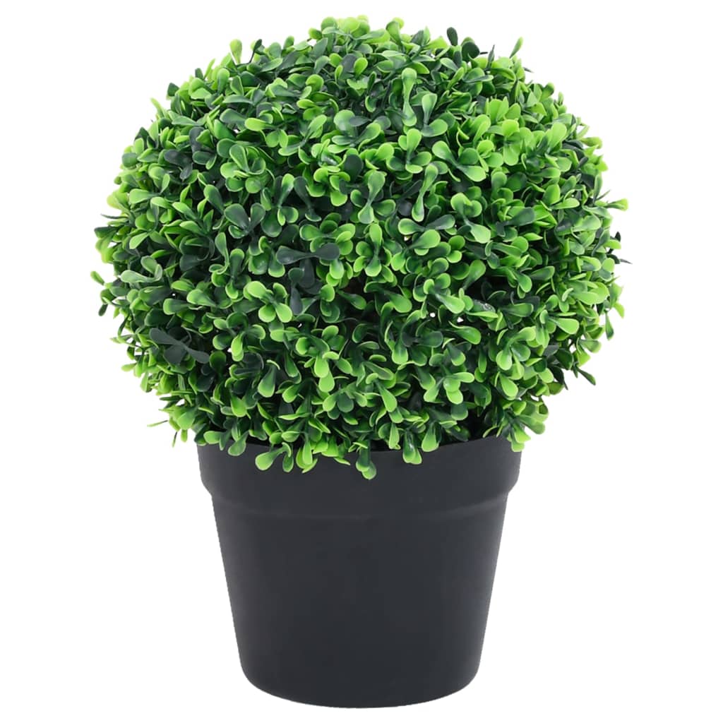 Artificial Boxwood Plants 2 pcs. Potted Ball Shape Green 32 cm