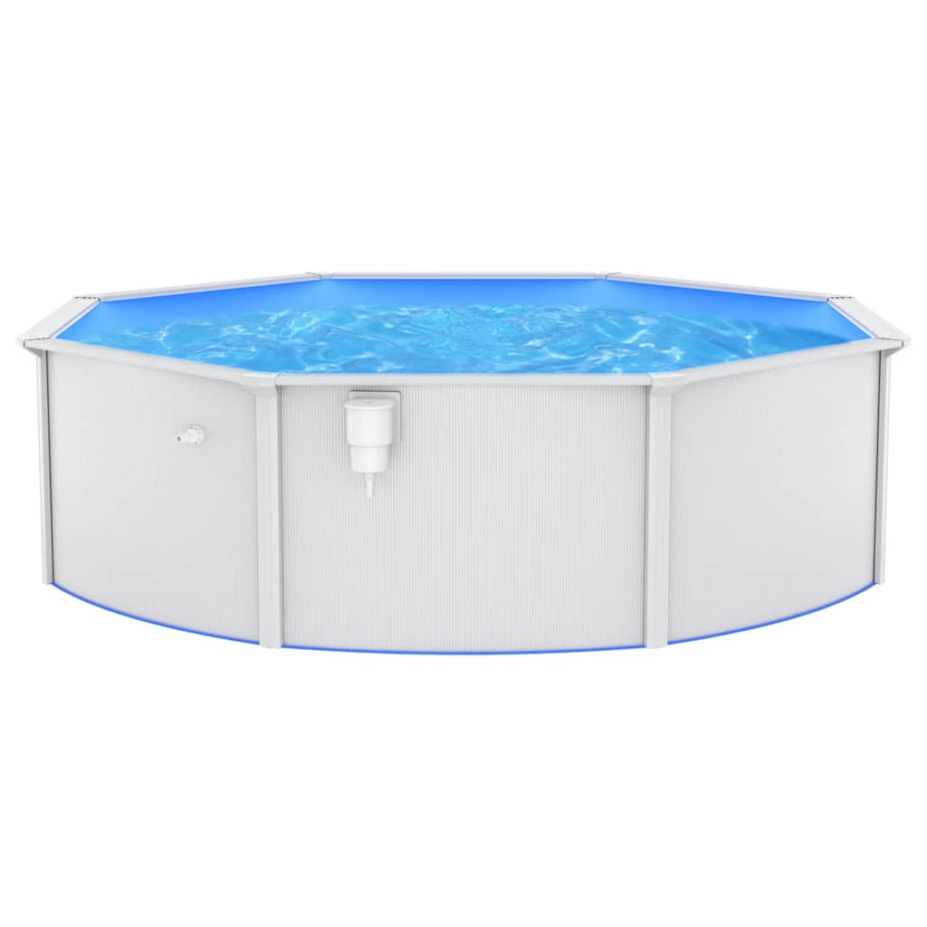 Pool mit Stahlwand Rund 460x120 cm Weiß