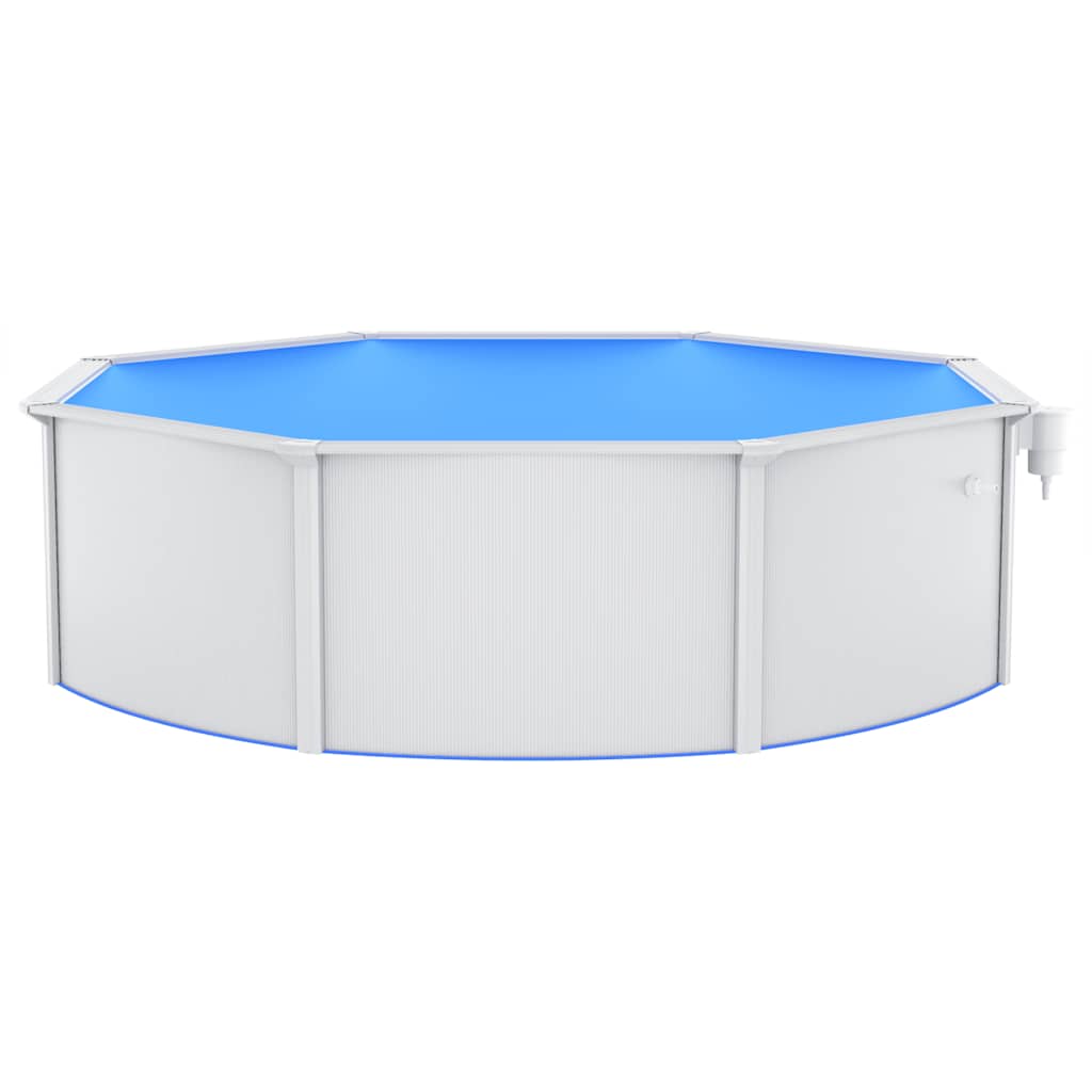 Pool mit Stahlwand Rund 460x120 cm Weiß
