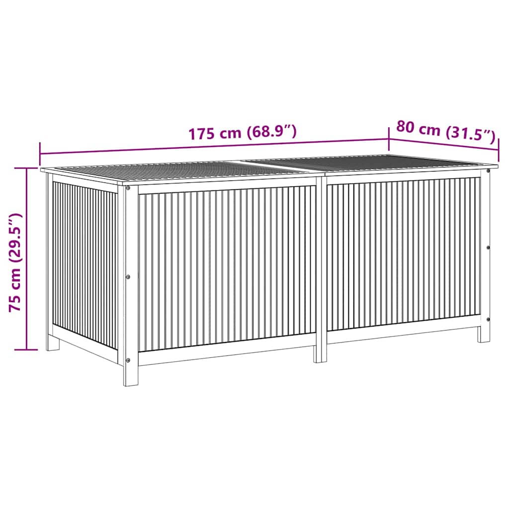 Garten-Aufbewahrungsbox 175x80x75 cm Massivholz Akazie