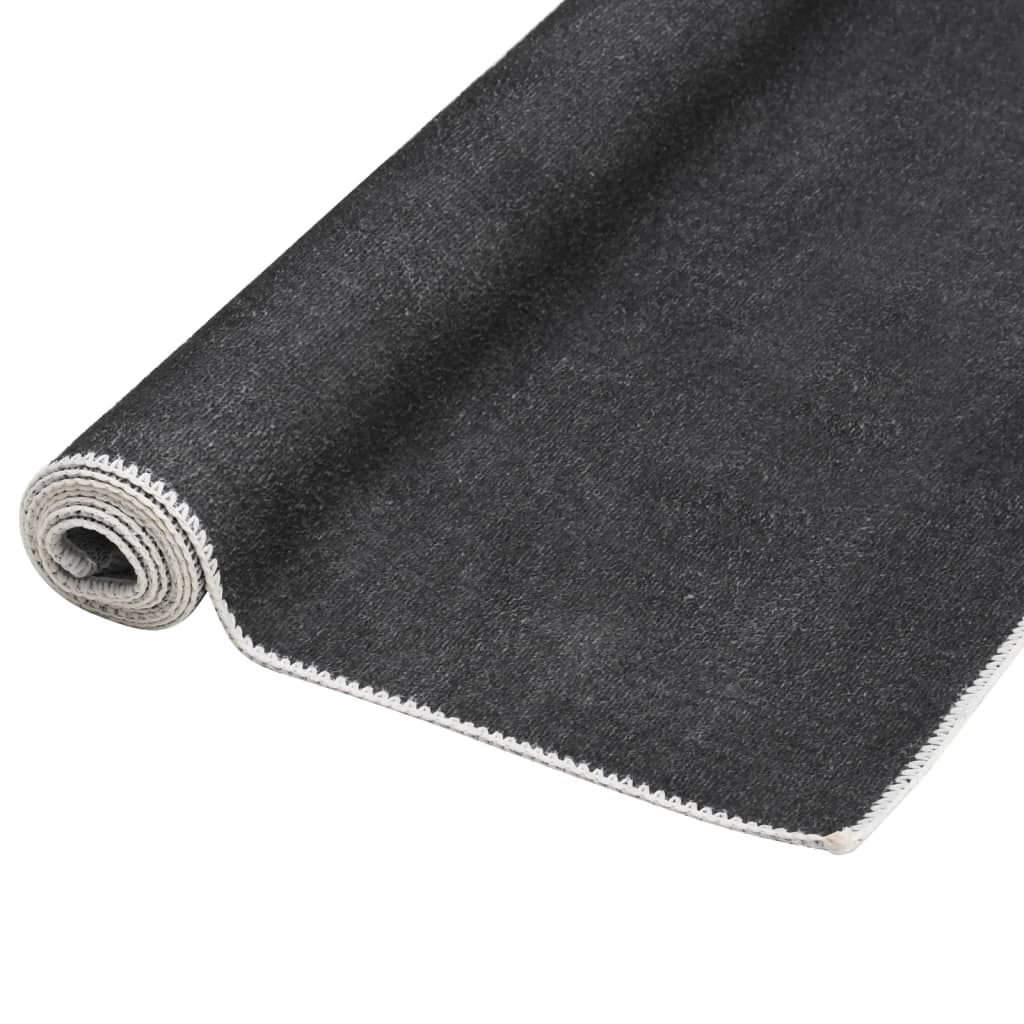 Teppichläufer Waschbar Faltbar Anthrazit 80x300 cm Polyester