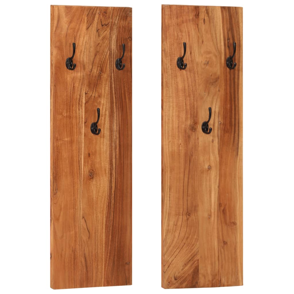 Wall Coat Racks 2 pcs. 36x3x110 cm Solid Acacia Wood