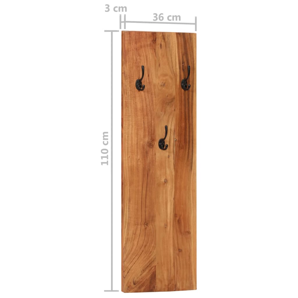 Wall Coat Racks 2 pcs. 36x3x110 cm Solid Acacia Wood