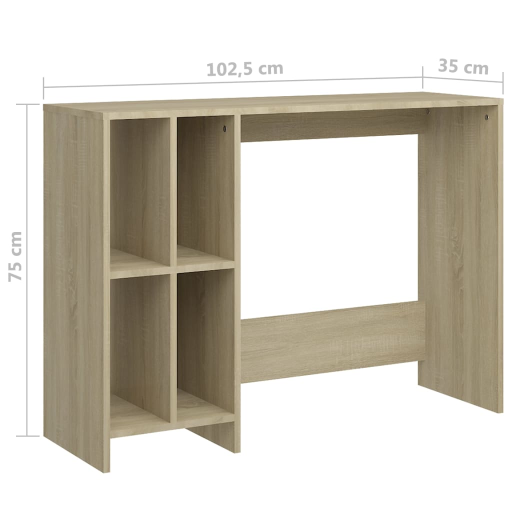 Computer Desk Sonoma Oak 102.5x35x75 cm Engineered Wood