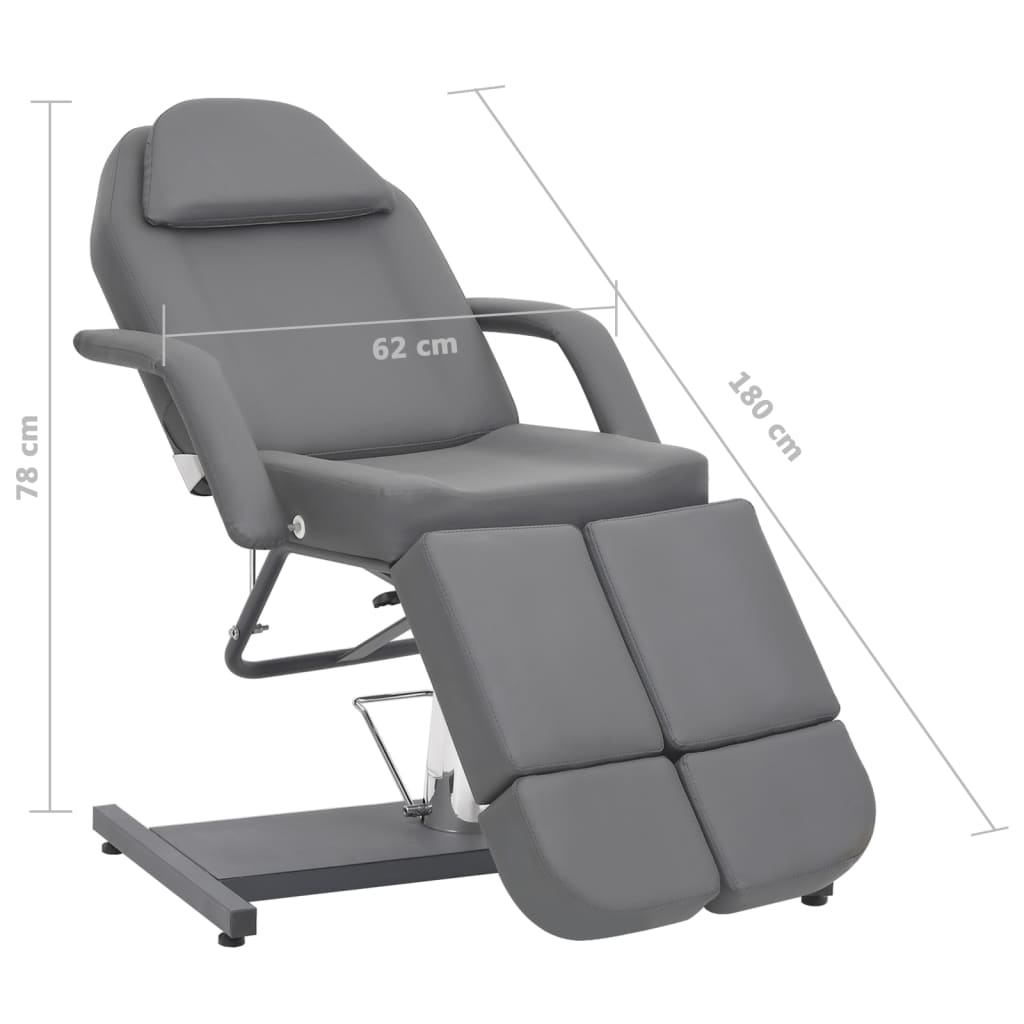 Fauteuil cosmétique simili cuir gris 180x62x78 cm
