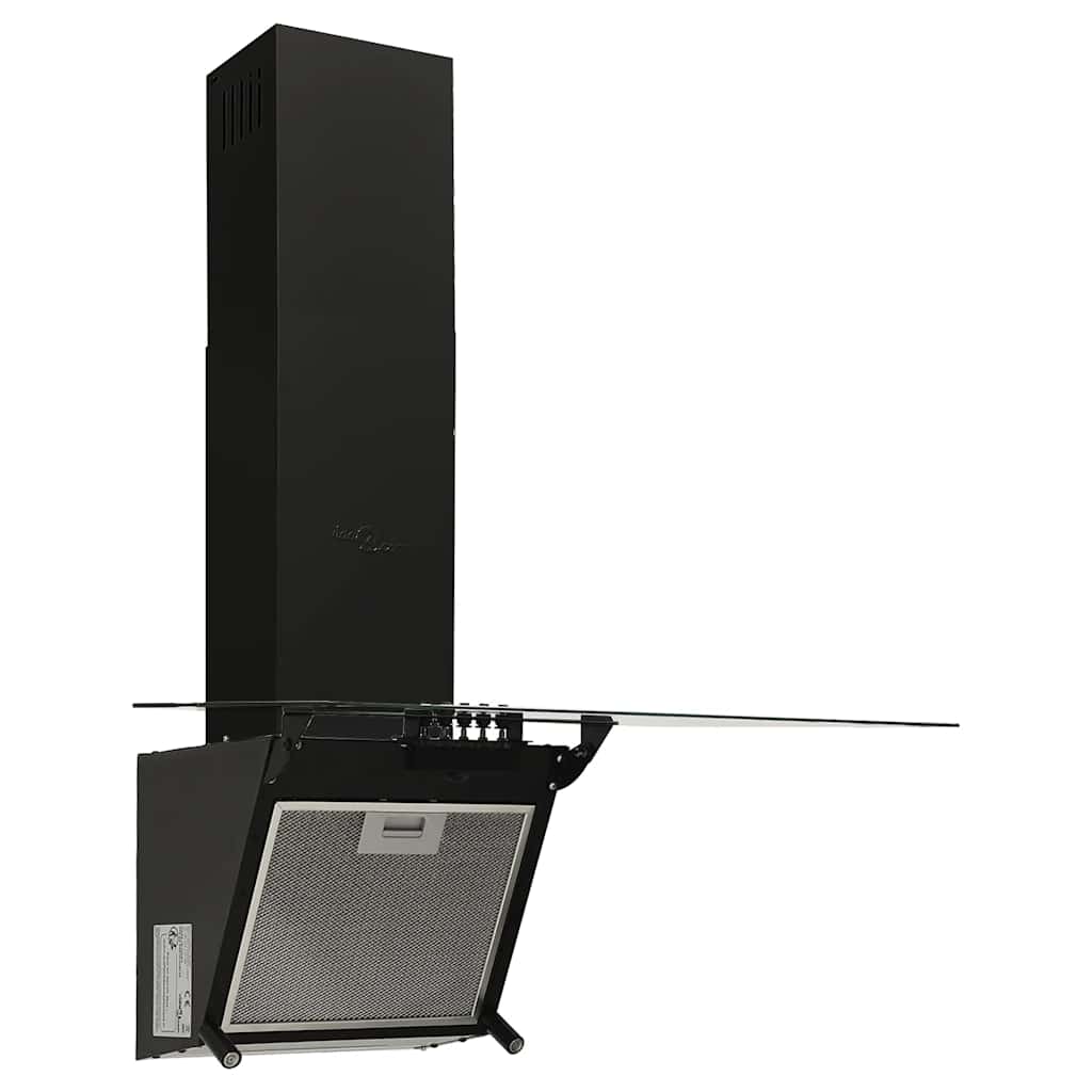 Dunstabzugshaube 60 cm Stahl und Hartglas Schwarz