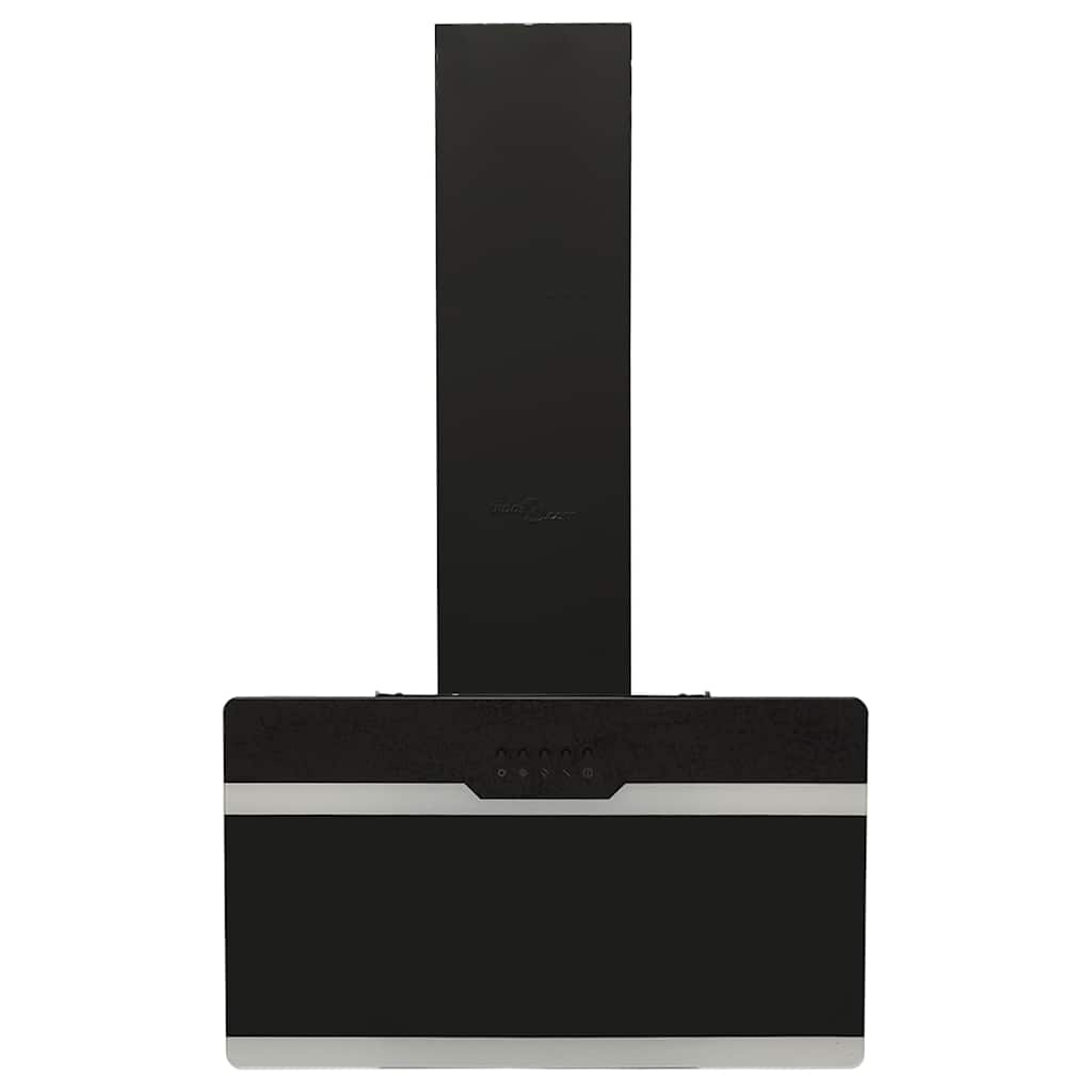 Dunstabzugshaube 60 cm Stahl und Hartglas Schwarz