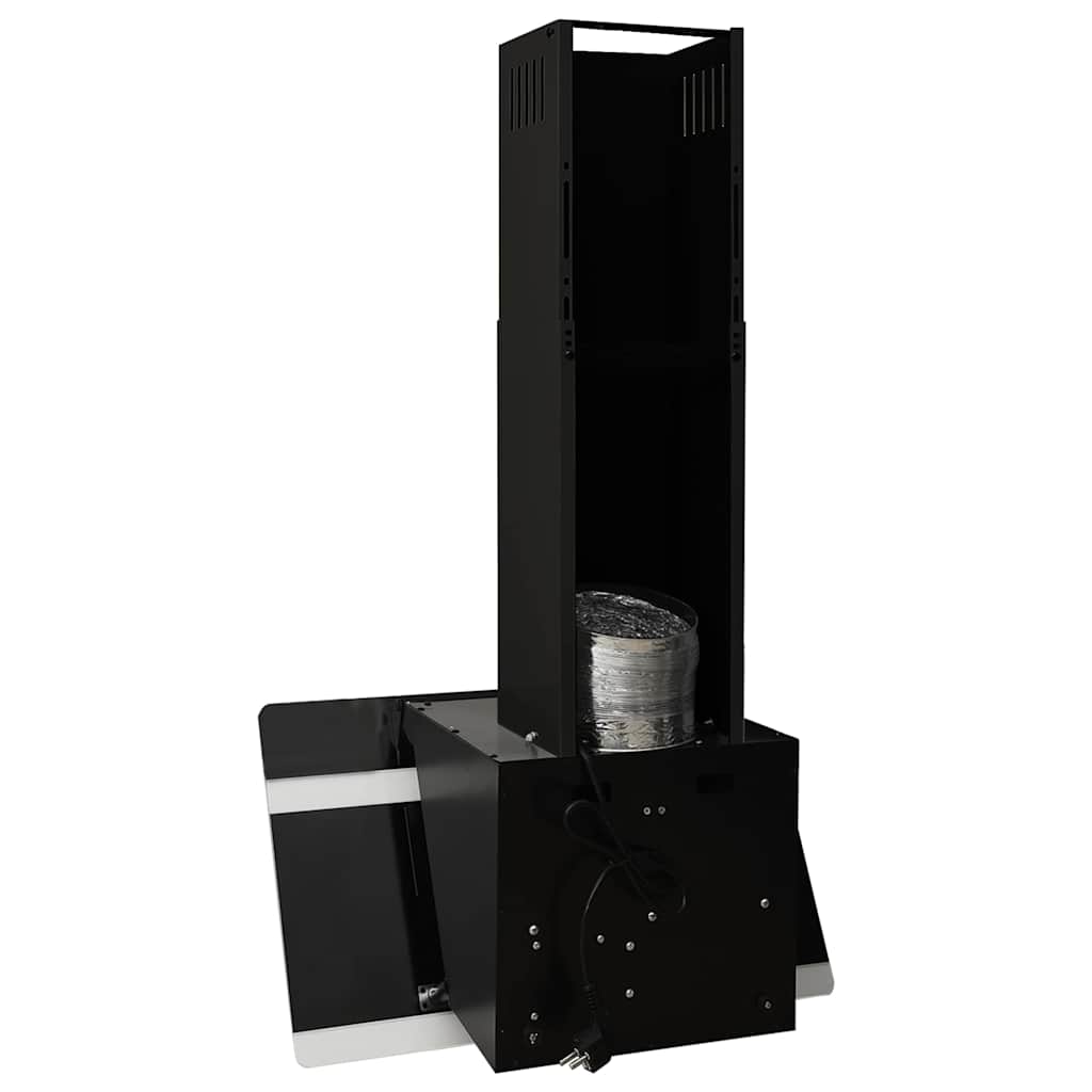 Dunstabzugshaube 60 cm Stahl und Hartglas Schwarz