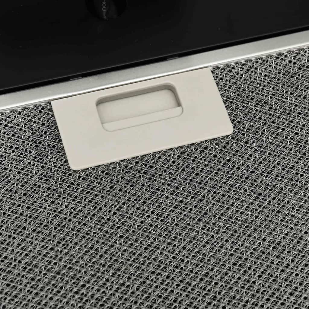 Dunstabzugshaube 60 cm Stahl und Hartglas Schwarz
