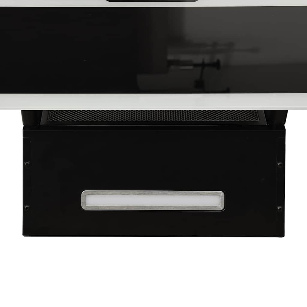 Dunstabzugshaube 60 cm Stahl und Hartglas Schwarz