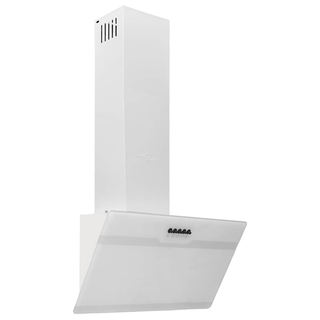 Dunstabzugshaube 60 cm Stahl und Hartglas Weiß