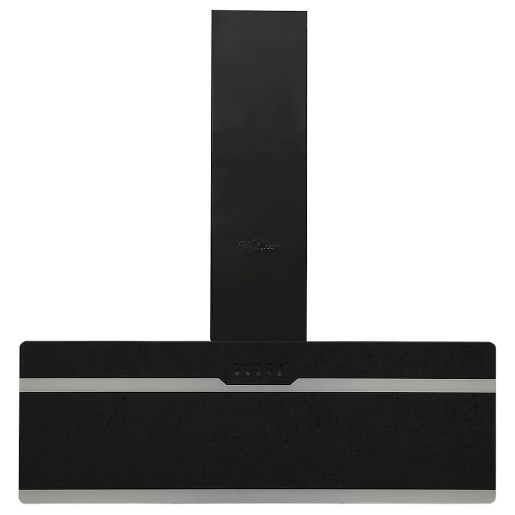 Dunstabzugshaube 90 cm Stahl und Hartglas Schwarz