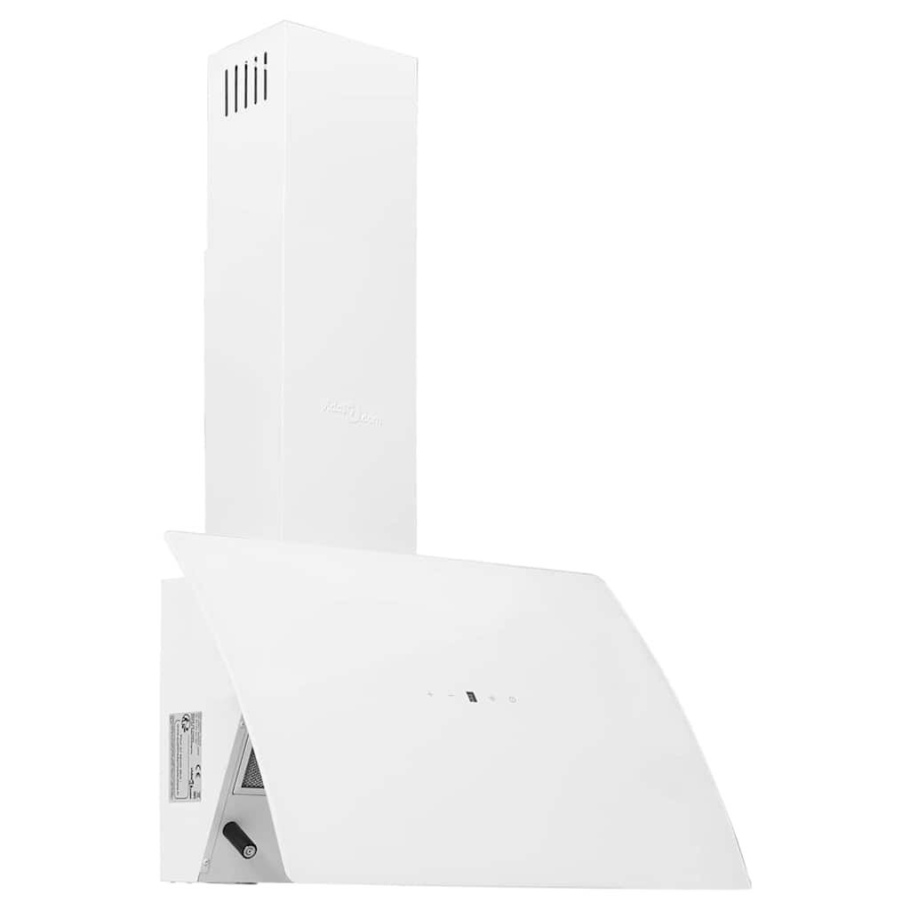 Dunstabzugshaube 60 cm Stahl und Hartglas Weiß