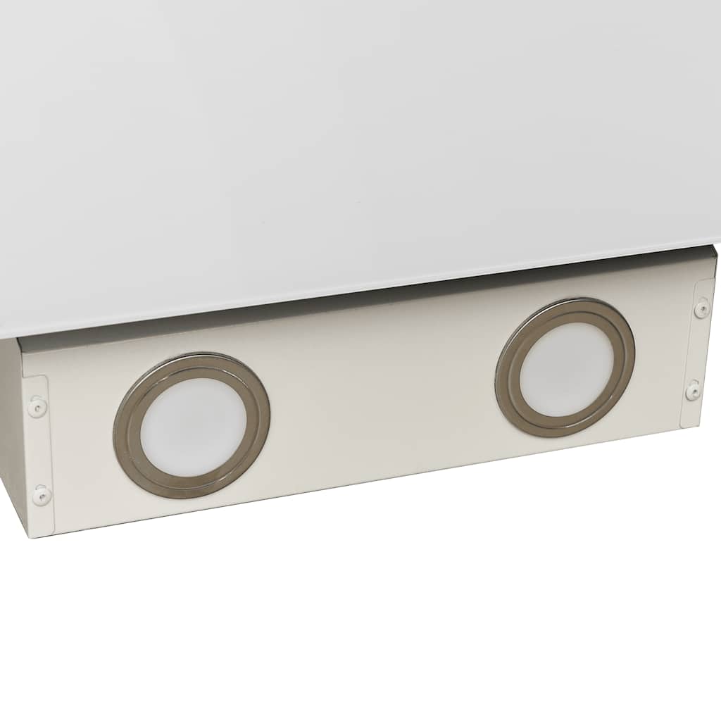Dunstabzugshaube 60 cm Stahl und Hartglas Weiß