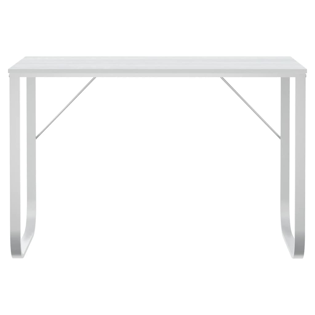 Bureau informatique blanc 110x60x73 cm en bois d'ingénierie