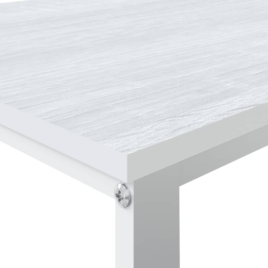 Bureau informatique blanc 110x60x73 cm en bois d'ingénierie