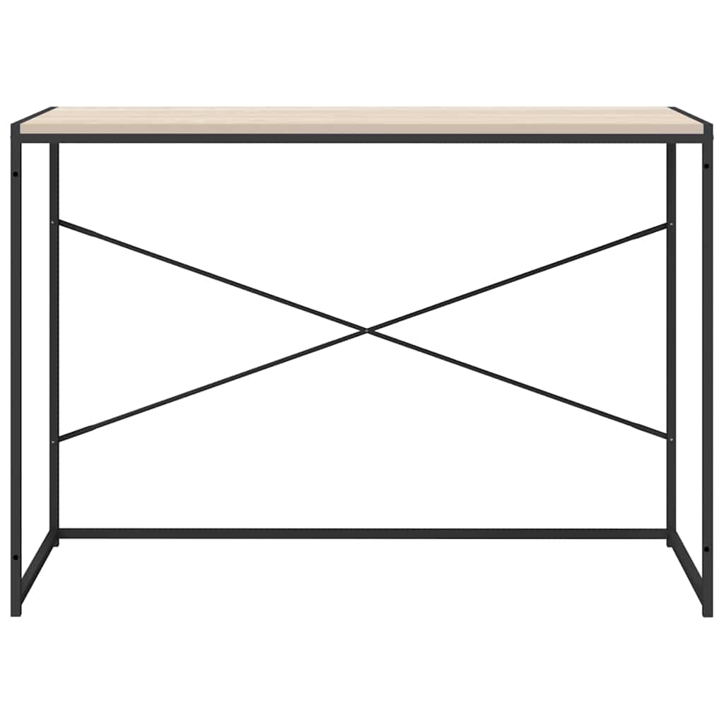 Computer Desk Black and Oak Look 110x60x70cm Engineered Wood
