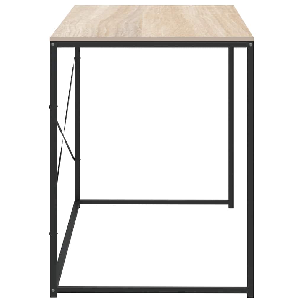 Computer Desk Black and Oak Look 110x60x70cm Engineered Wood