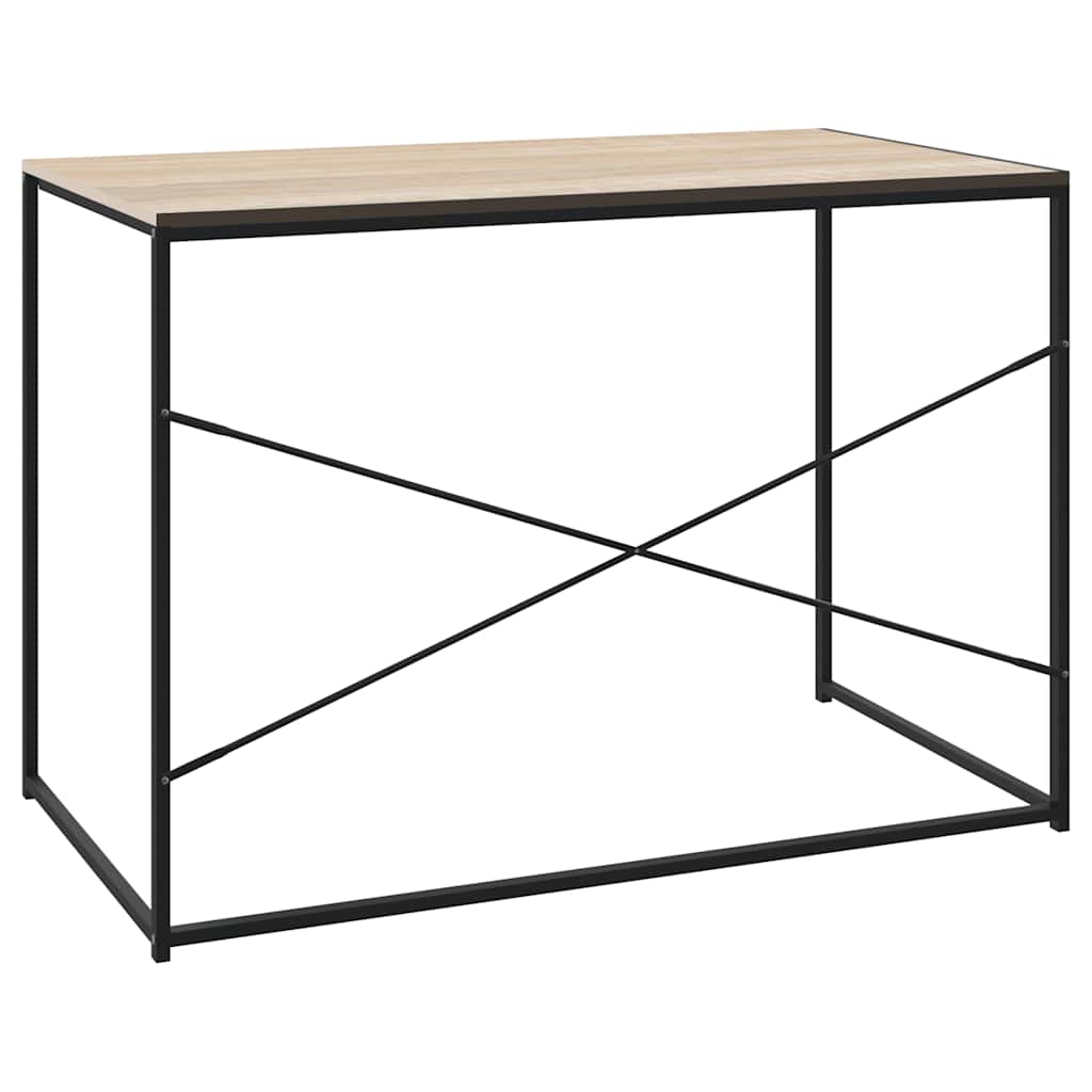 Computer Desk Black and Oak Look 110x60x70cm Engineered Wood