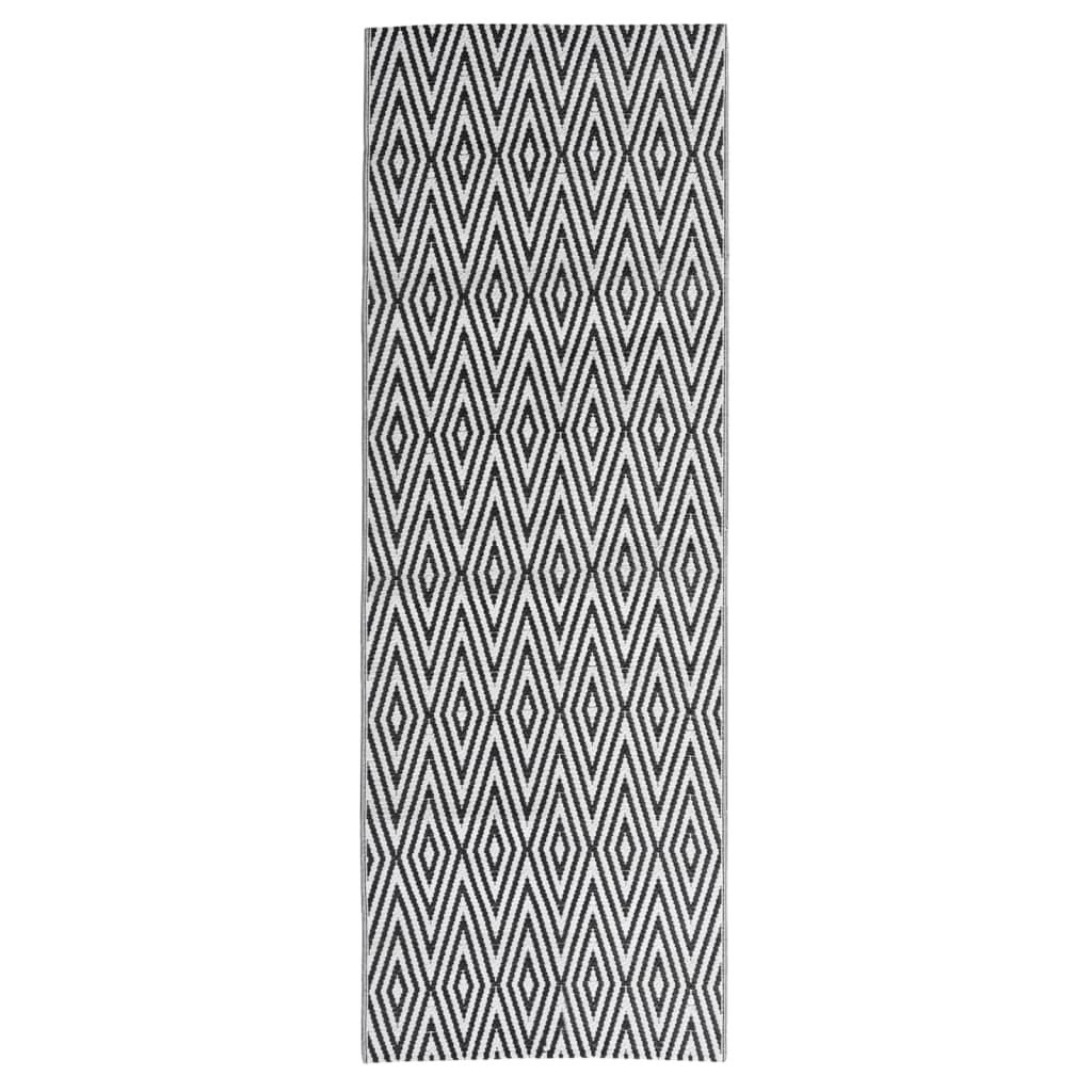Outdoor-Teppich ARAKIL Schwarz 80x250 cm PP