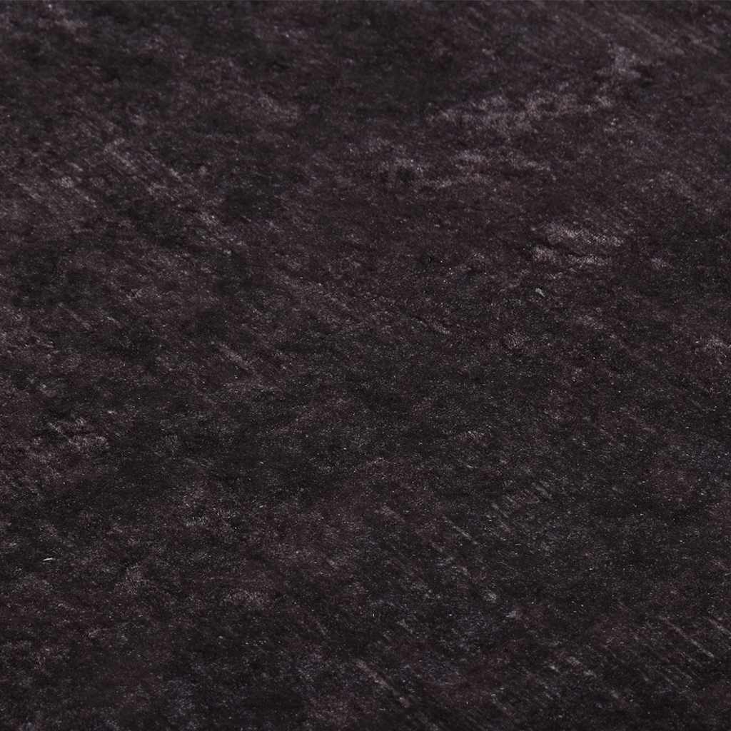 Washable Rug 80x300 cm Black and Gold Non-Slip