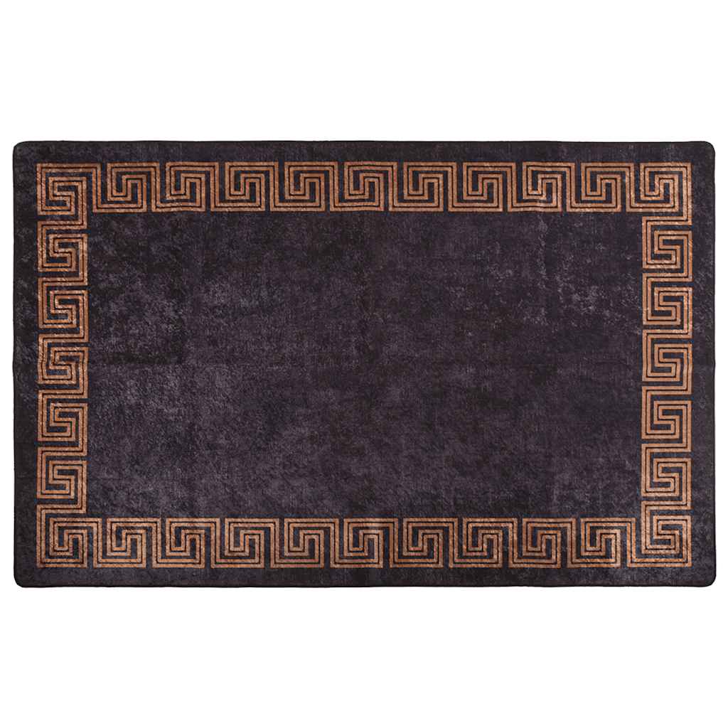 Tapis lavable noir et doré 160x230 cm antidérapant