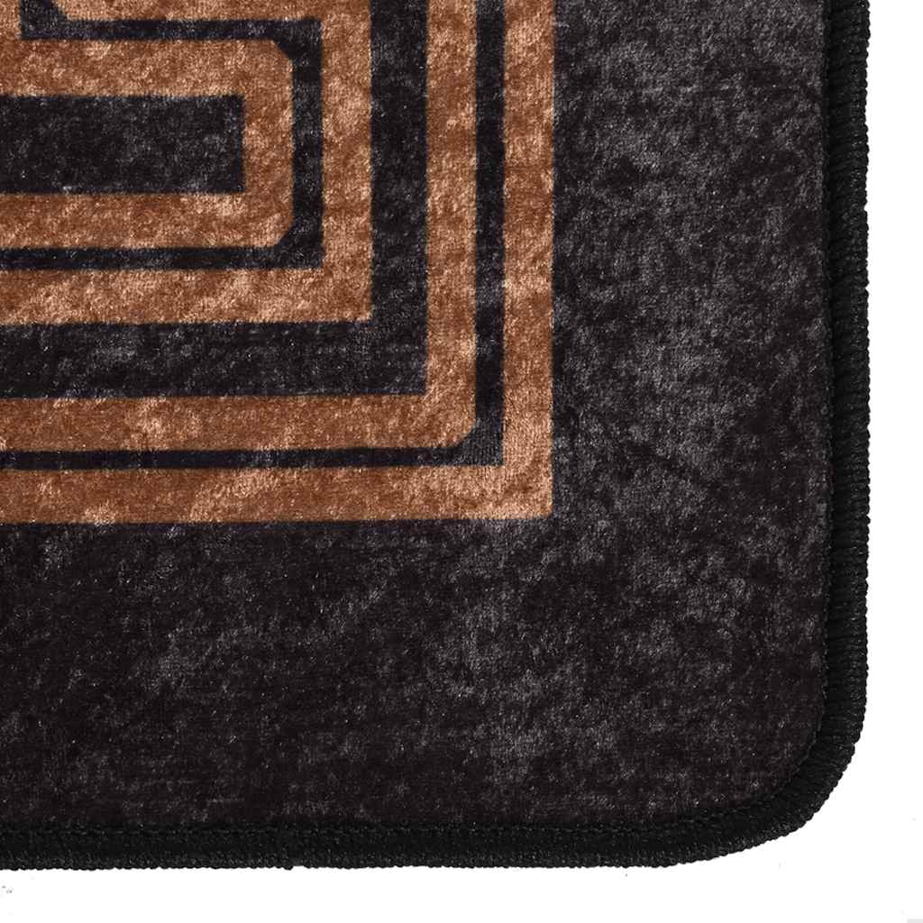 Tapis lavable noir et doré 160x230 cm antidérapant
