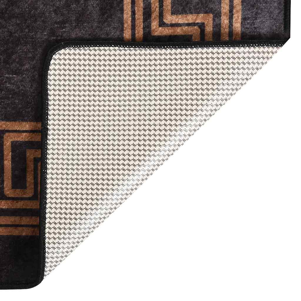 Tapis lavable noir et doré 160x230 cm antidérapant