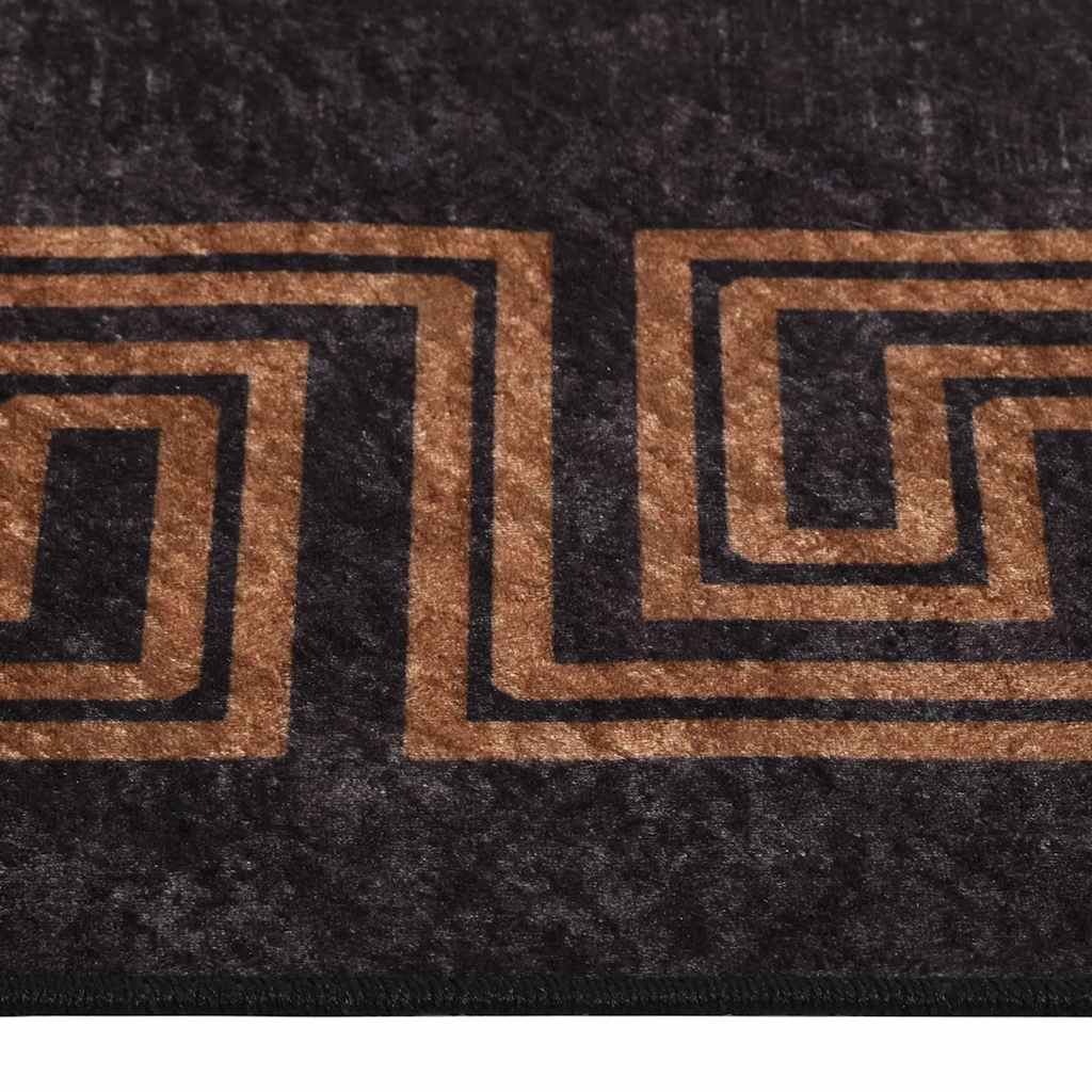 Tapis lavable noir et doré 160x230 cm antidérapant