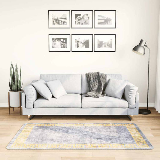 Washable Rug 80x150 cm Grey Non-slip
