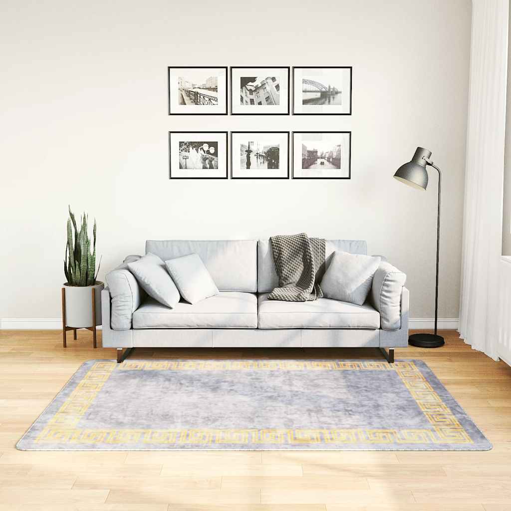 Washable Carpet Grey 120x180 cm Non-slip