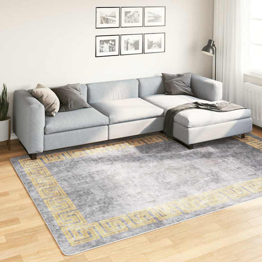 Washable Grey Rug 190x300 cm Non-Slip