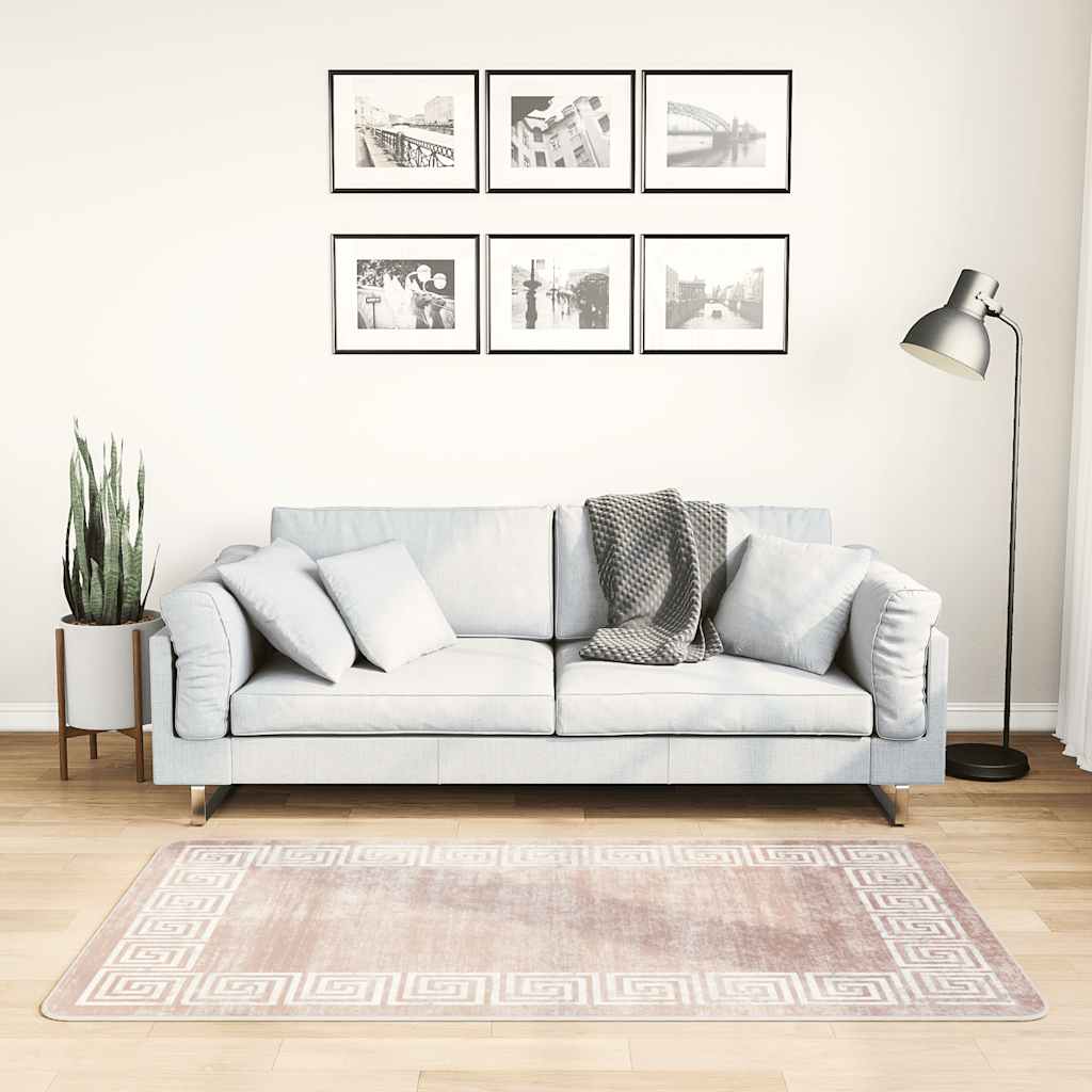 Tapis lavable 80x150 cm beige antidérapant
