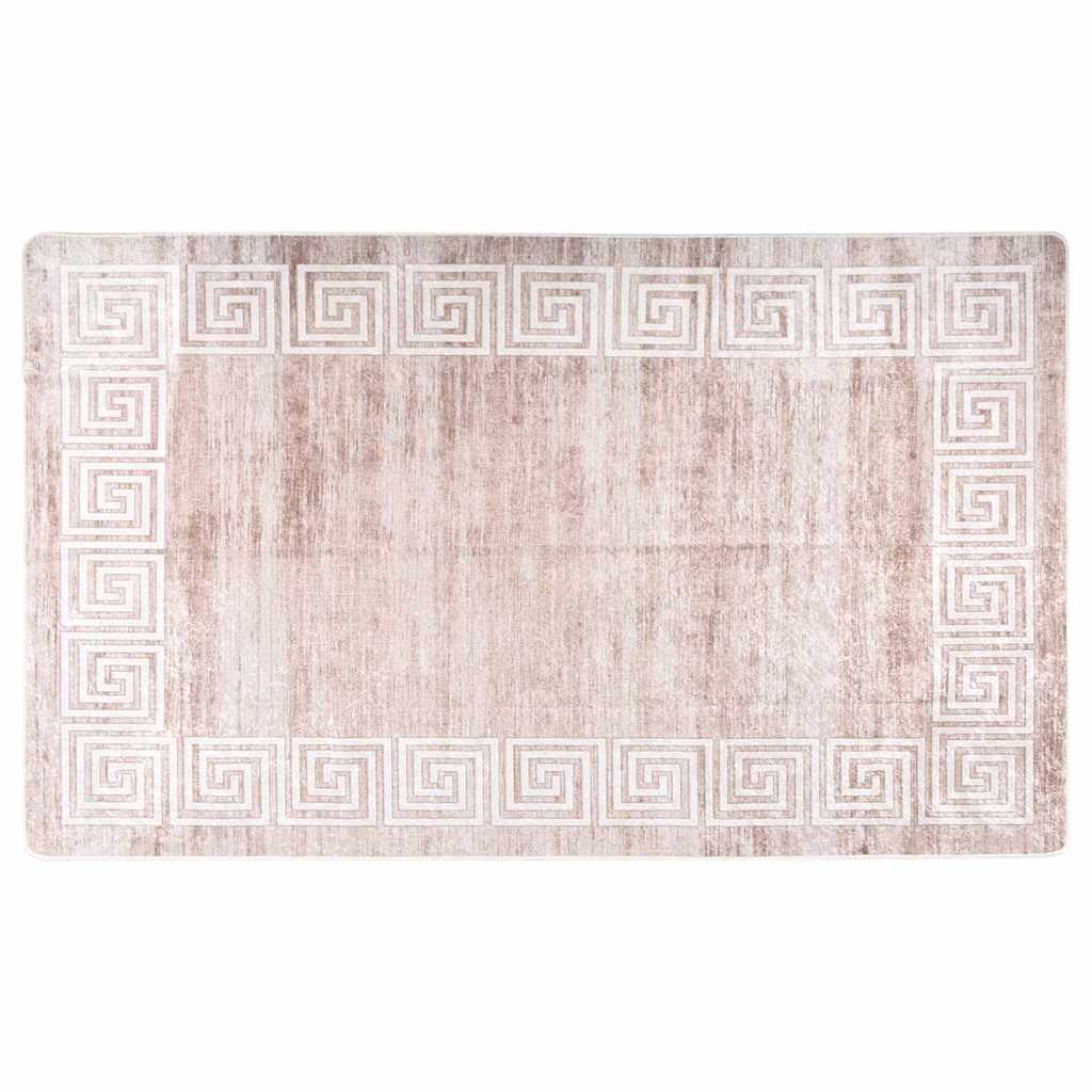 Teppich Waschbar Beige 120x180 cm Rutschfest