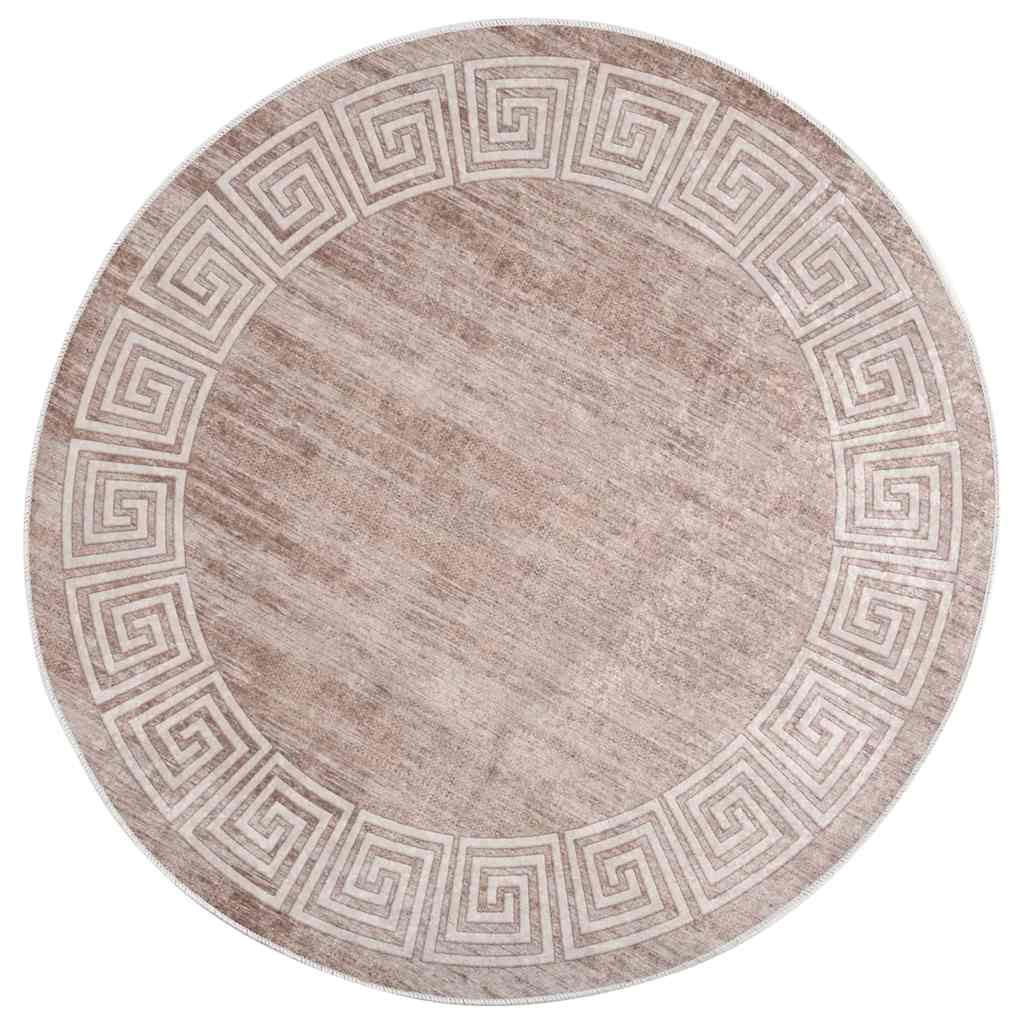 Washable Rug 120 cm Beige Non-Slip