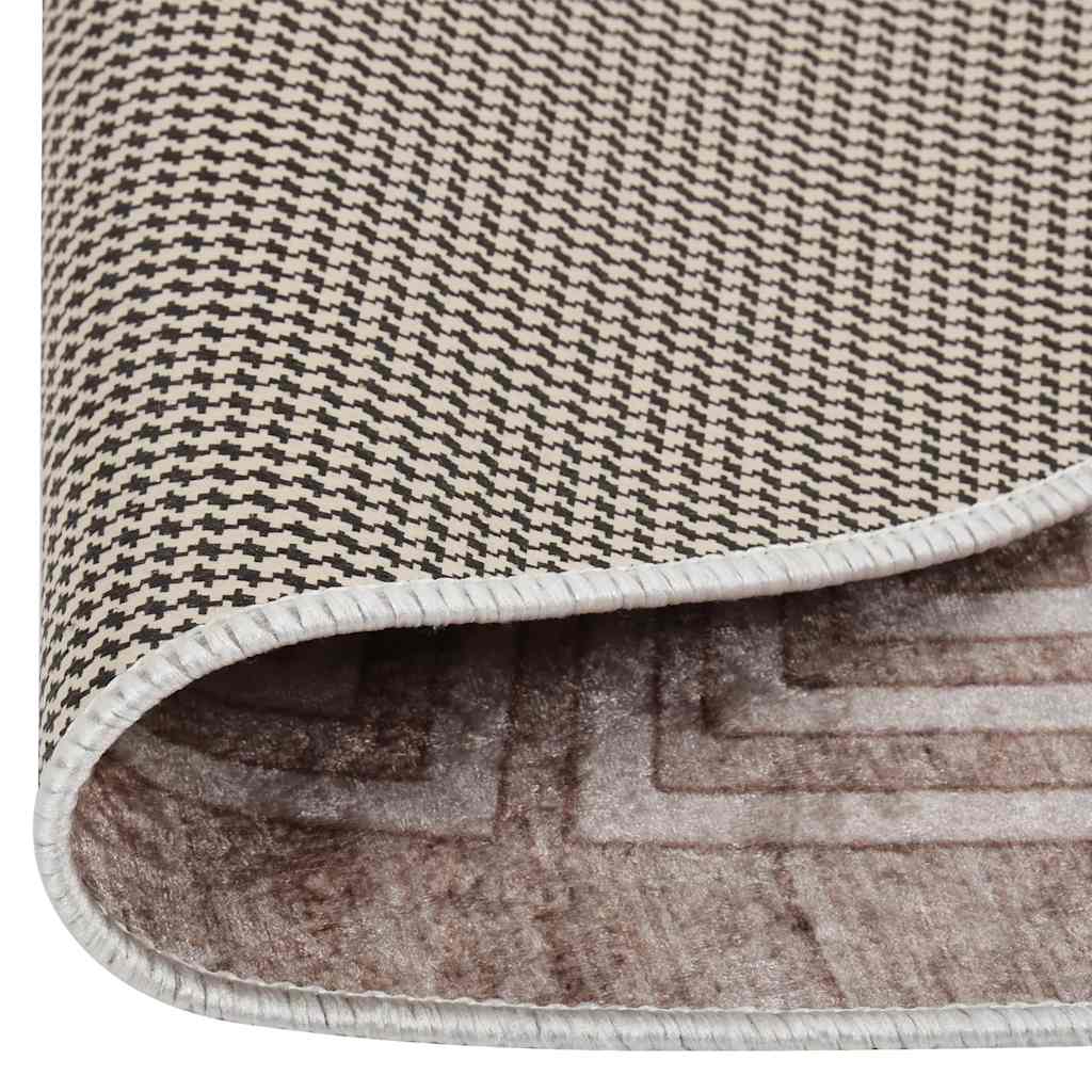 Washable Rug 120 cm Beige Non-Slip