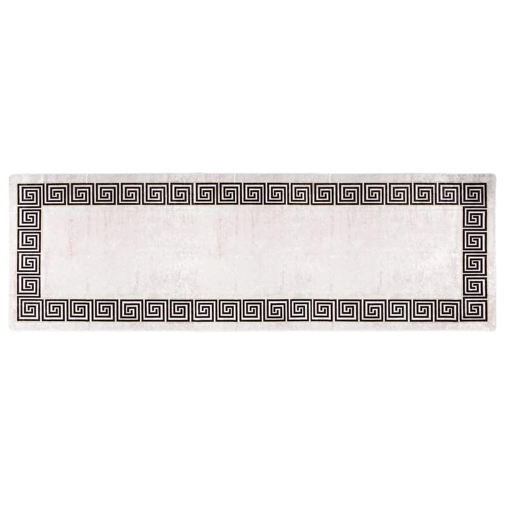 Tapis lavable 80x300 cm beige clair antidérapant