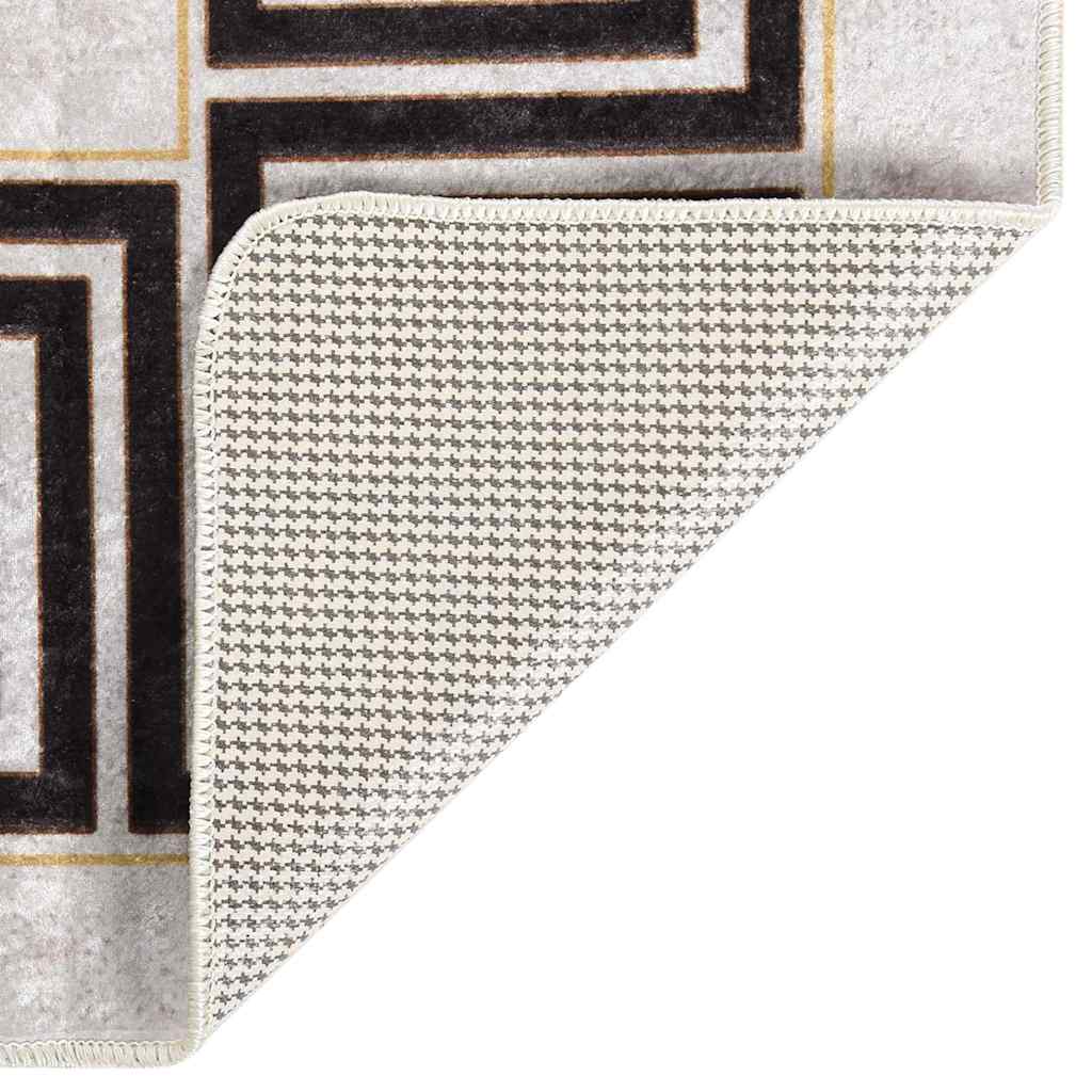 Tapis lavable 80x300 cm beige clair antidérapant
