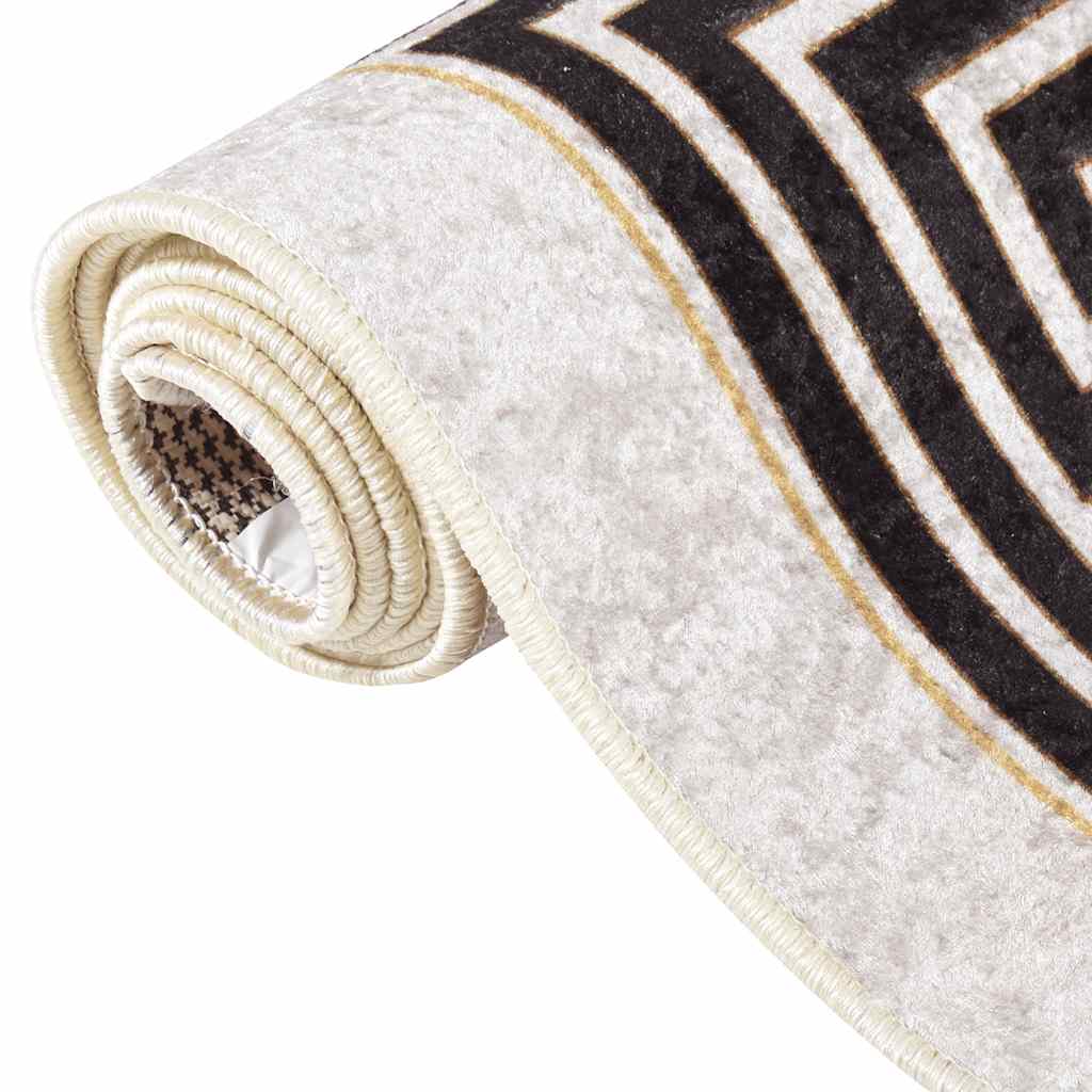 Tapis lavable 80x300 cm beige clair antidérapant